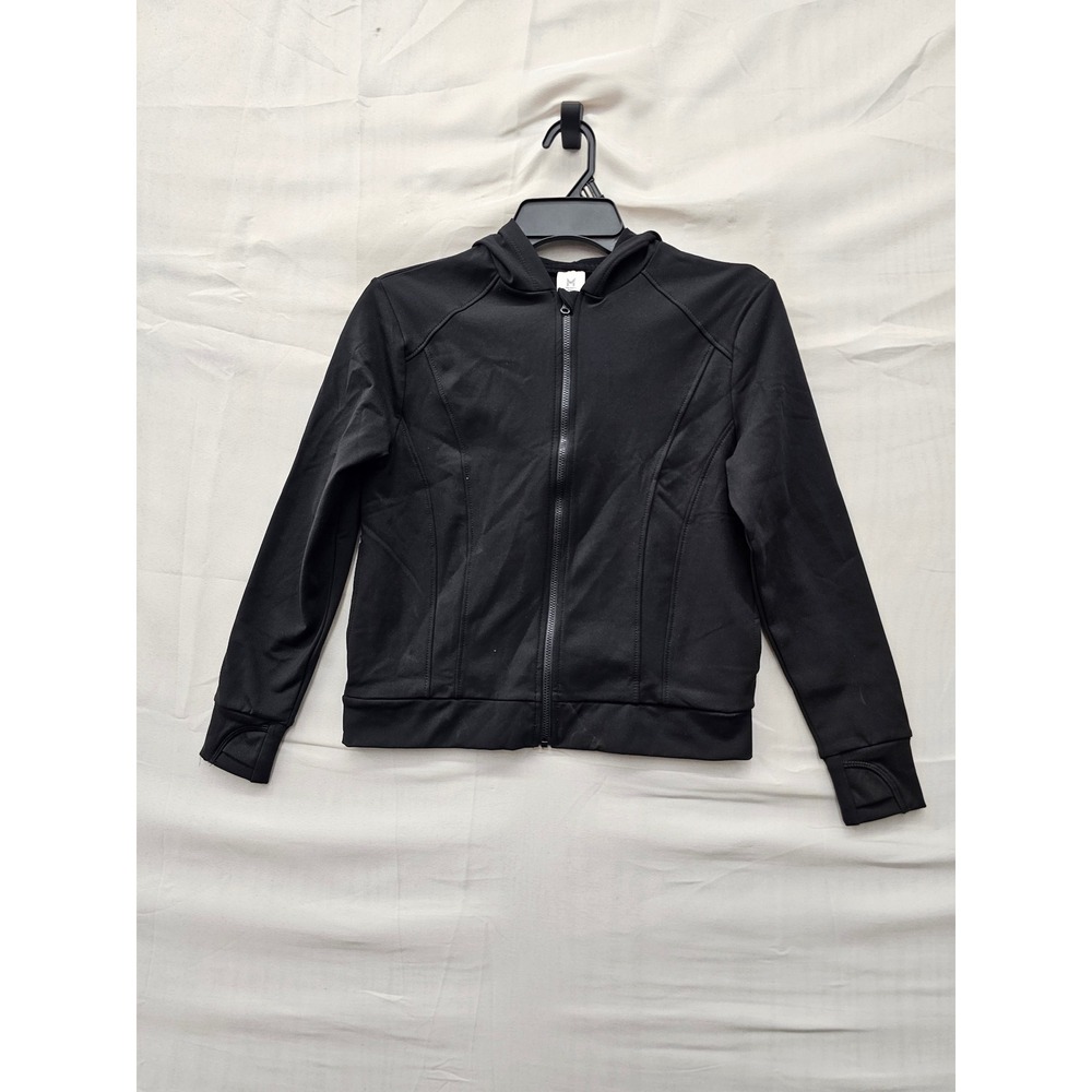 Member's Mark Girls Active Full Zip Jacket Black Polyester Blend Athletic Size L